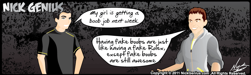 Comic Strip: Fake Boobs